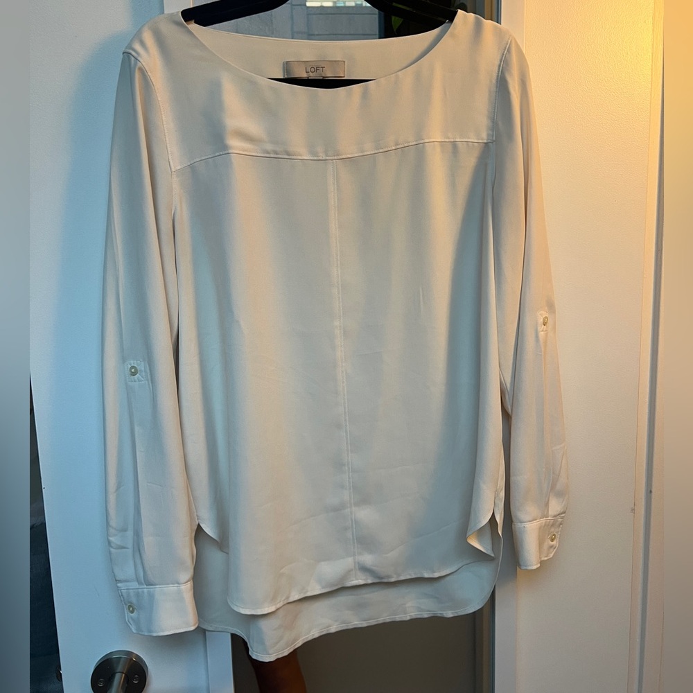 Loft women’s cream blouse, medium